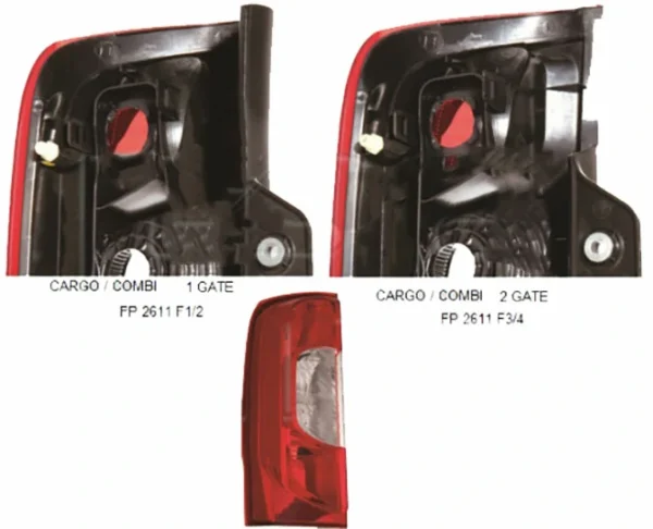 Задній ліхтар для Citroen Nemo / Fiat Fiorino / Fiat Qubo / Peugeot Bipper 2008-2017 FPS правий, FP 2611 F2-P