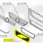 Решітка в бампері Volkswagen Touareg 2007-2009 середня чорна, FP 7410 994